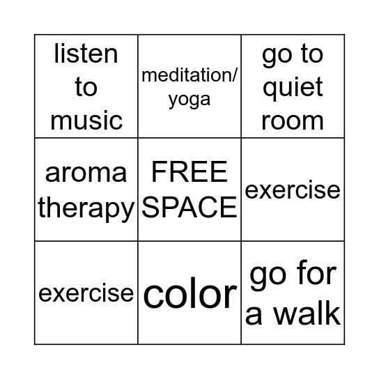 Coping Trivia Bingo Card