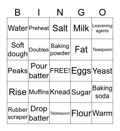 FoodsUntitled Bingo Card