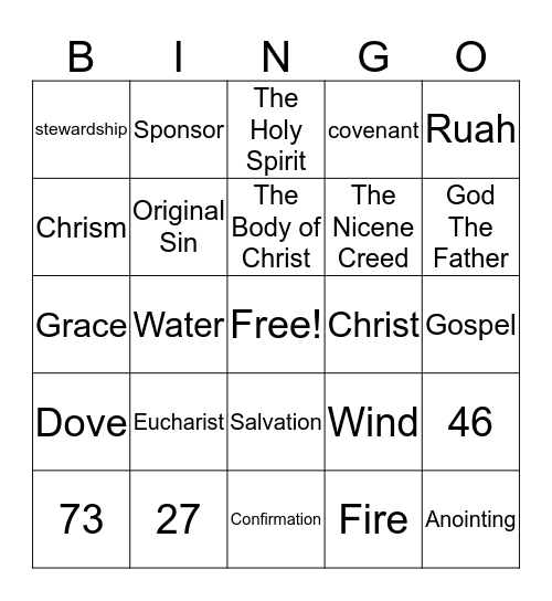 Chapter1 and Chapter 2 Confirmed in the Spirit Bingo Card