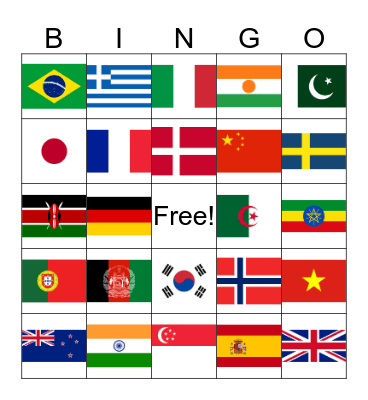 FLAG BINGO Card