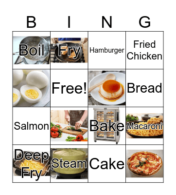 Food Bingo Card