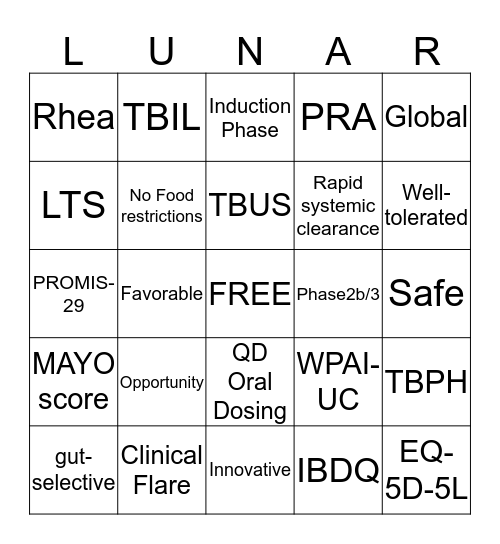 TEAM RHEA BINGO Card