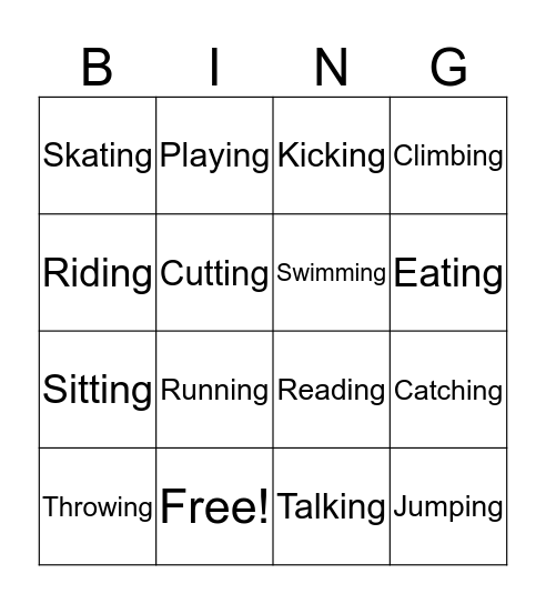 Try your Best Bingo Card