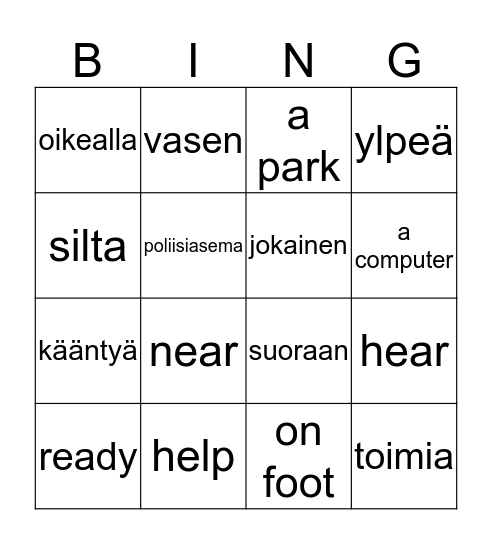 Chapter 6 Bingo Card