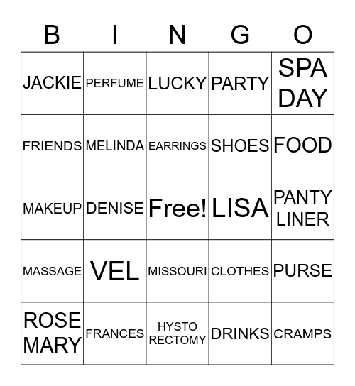 VALARIE IS LEAVING US Bingo Card