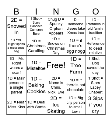 Hallmark Christmas Movies Bingo Card