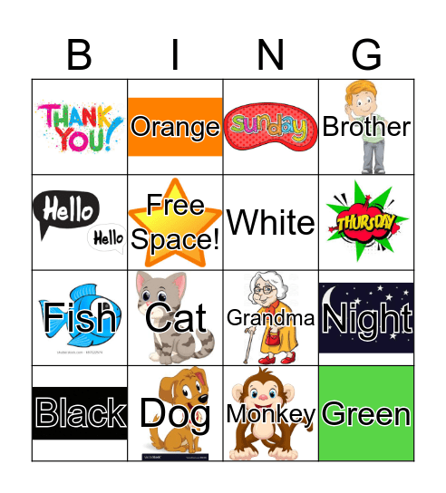 Sign Language Bingo Card