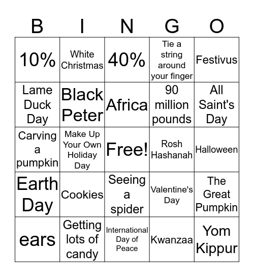 Holiday Trivia Bingo! Bingo Card