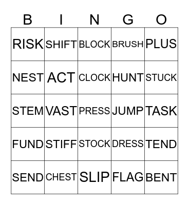 SIGHT WORD BINGO Card