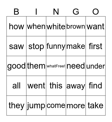 kindergarten 4th nine week sight words Bingo Card