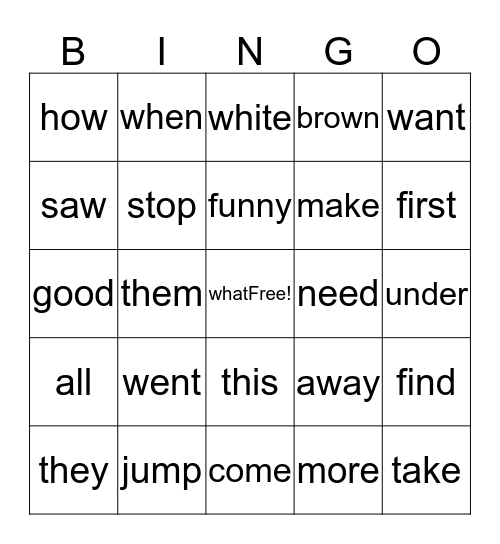 kindergarten 4th nine week sight words Bingo Card