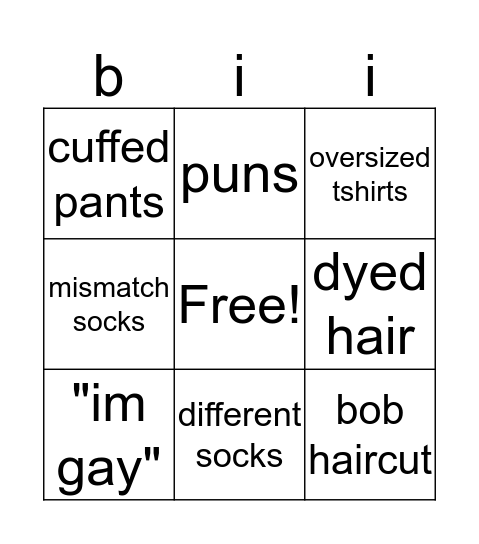 Bi culture? Bingo Card