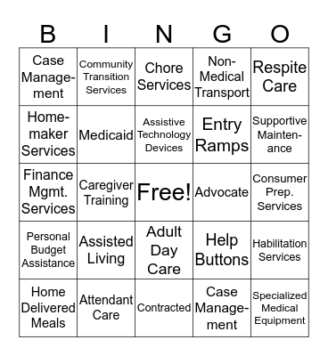 New Choices Bingo Card