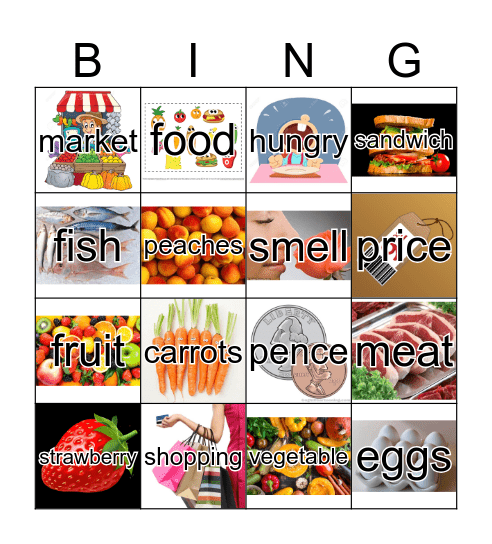 Shopping Bingo Card