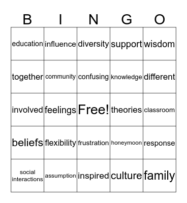 Culture SHOCKED Bingo Card