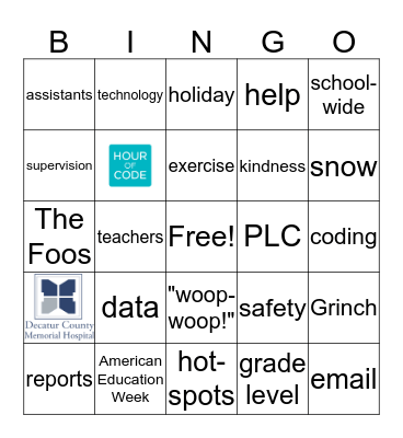 Staff Meeting BINGO Card