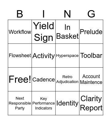 EPIC Bingo Card