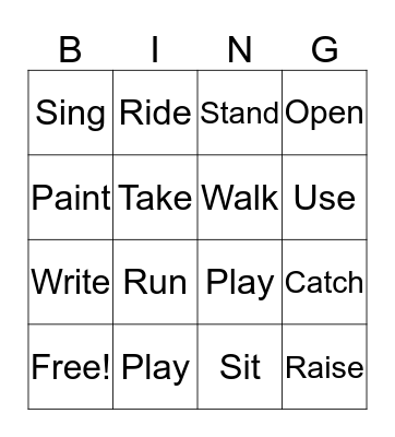 Unit 4 Vocabulary Bingo Card