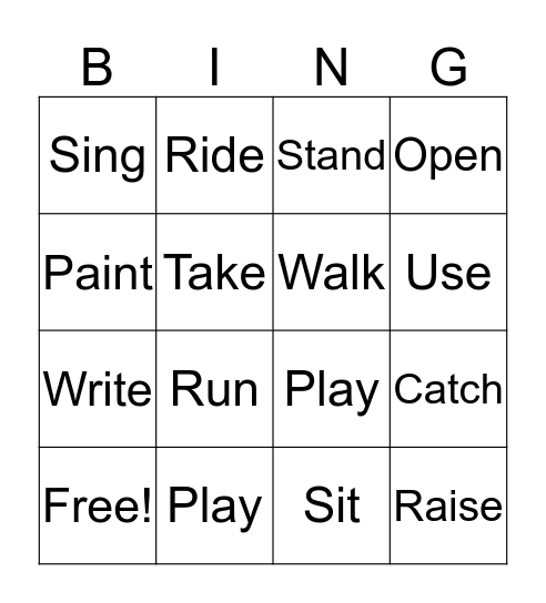 Unit 4 Vocabulary Bingo Card