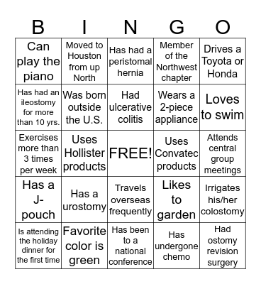 OAHA Icebreaker Bingo Card