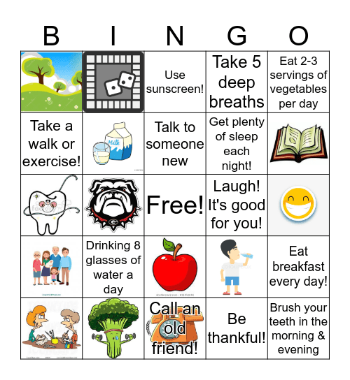 Healthy Habit BINGO Card