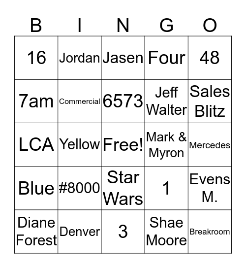 Trivingo - Tampa Customer Center Bingo Card