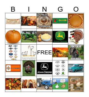 thanksgiving Bingo Card