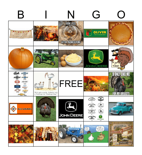 thanksgiving Bingo Card