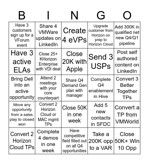 EUC November Bingo Card