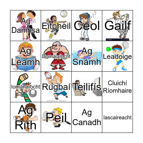 Caitheamh Aimsire Bingo Card