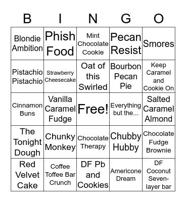 Ice Cream Bingo Card