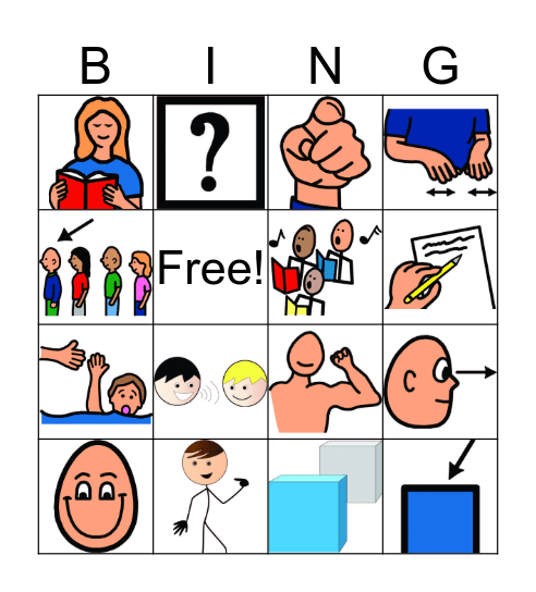 From Head to Toe Bingo Card