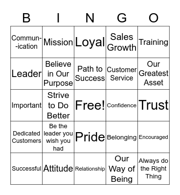 S.E.G. Bingo Card
