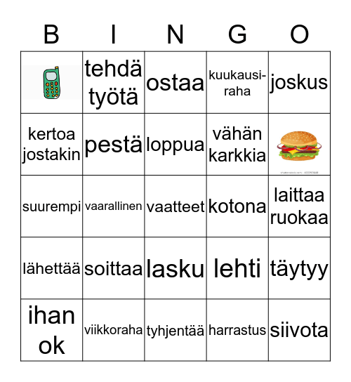 Det är dyrt att vara ung Bingo Card