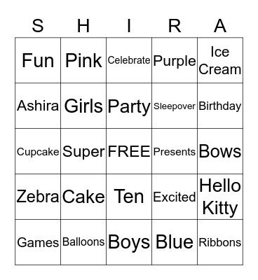 Happy Birthday!!! Bingo Card