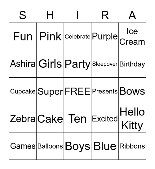 Happy Birthday!!! Bingo Card