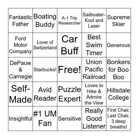 FREDDIE BINGO Card