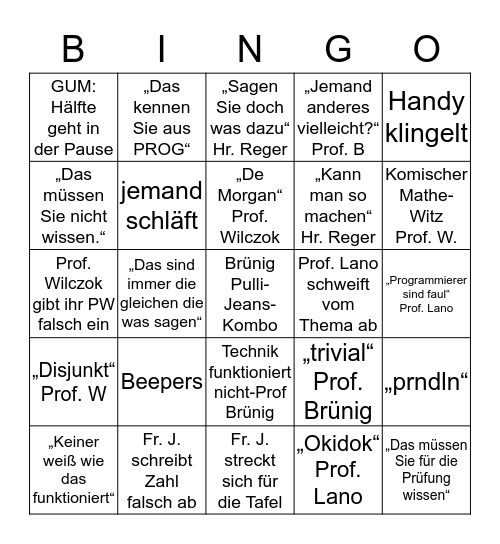 ME1 Bingo Card