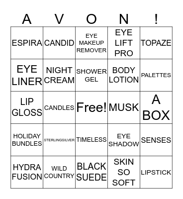 AVON BINGO Card