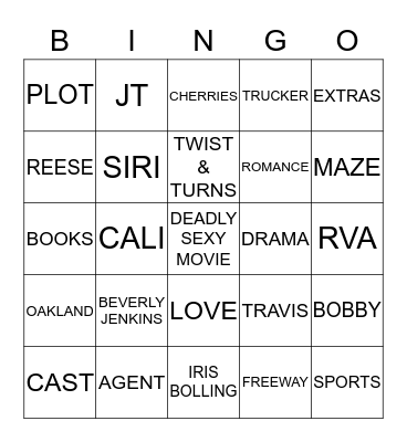 DEADLY SEXY MOVIE WEEKEND Bingo Card