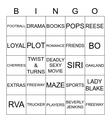 DEADLY SEXY MOVIE WEEKEND Bingo Card