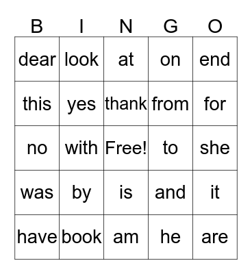 Purple Heart Words Vocabulary (Some yellow) Bingo Card