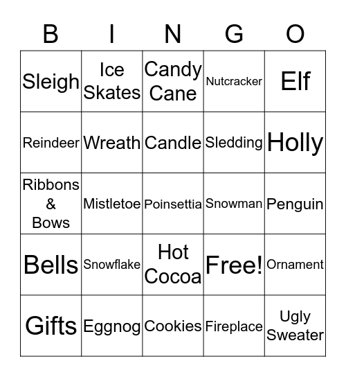 Holiday Bingo Card