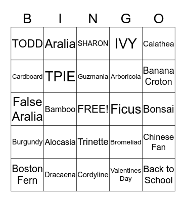 DELRAY BINGO Card