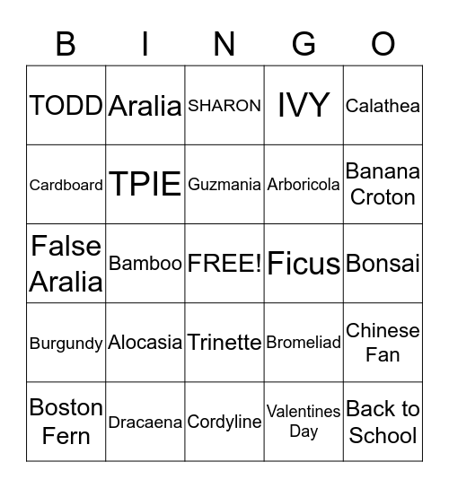 DELRAY BINGO Card