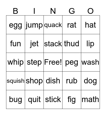 Consonant Bingo - A E I O U Bingo Card