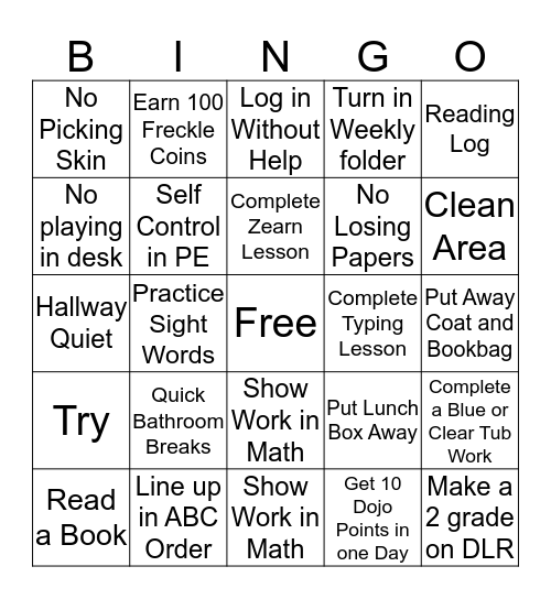 Lanaysia's Bingo Challenge Board Bingo Card