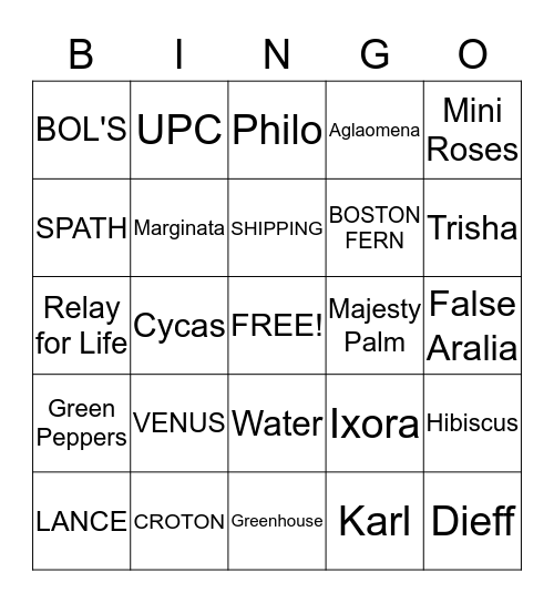 DELRAY BINGO Card