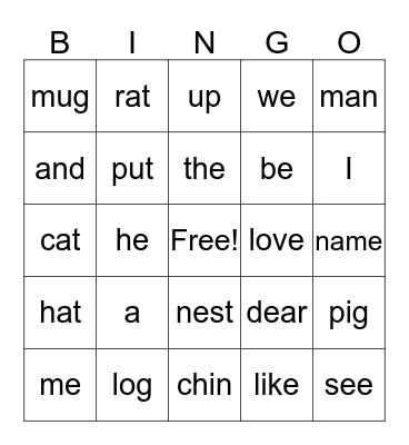 Bingo! Bingo Card