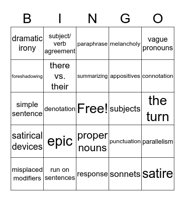 ECA Bingo Card